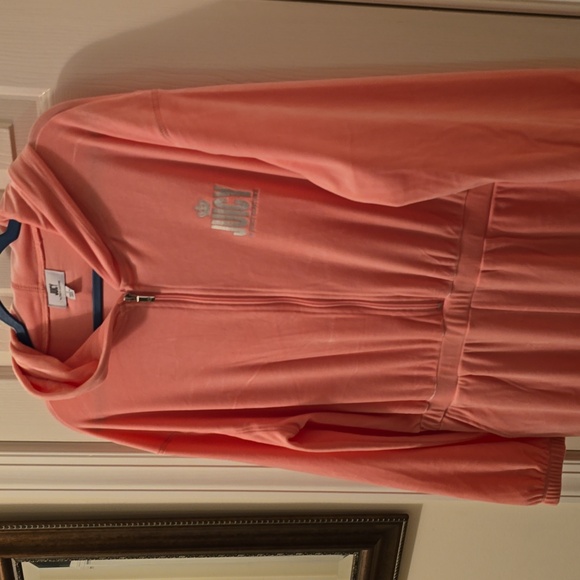 JUICY COUTURE WOMENS JUNIOR PINK LONG SLEEVE VELVETEEN HOOD JUMP SUIT SIZE LARGE - Picture 3 of 16
